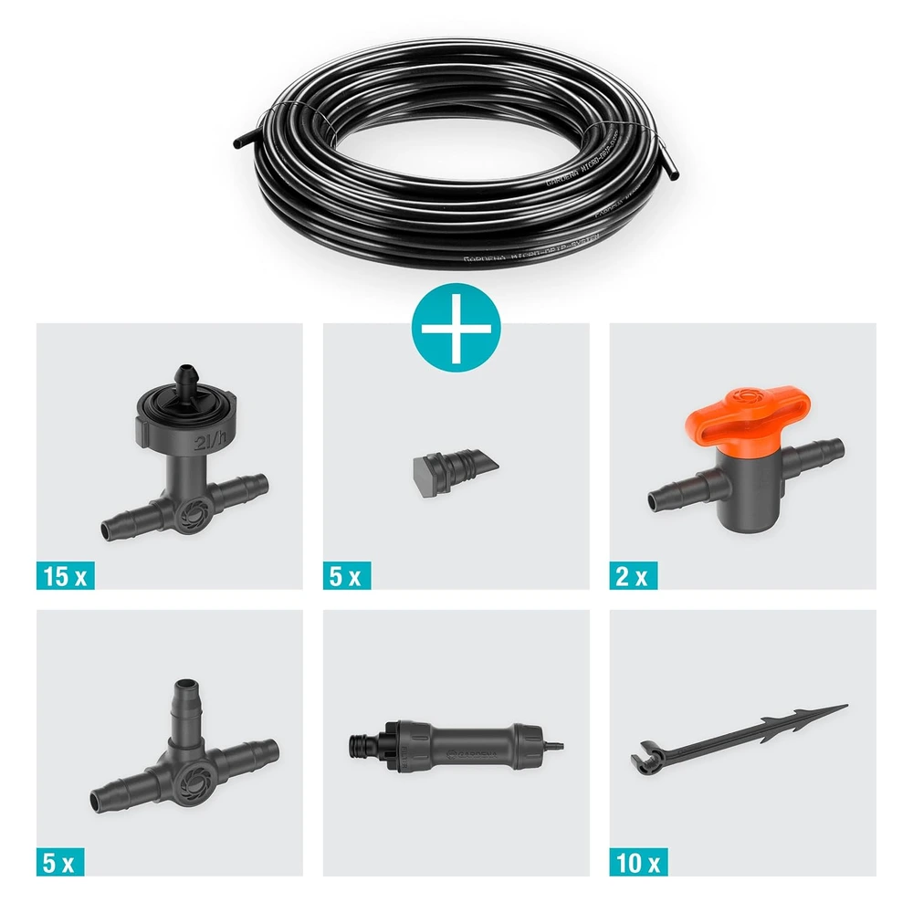 Gardena Micro-Drip komplet 13401-20 za avtomatsko kapljično zalivanje lončnic in balkonskih korit