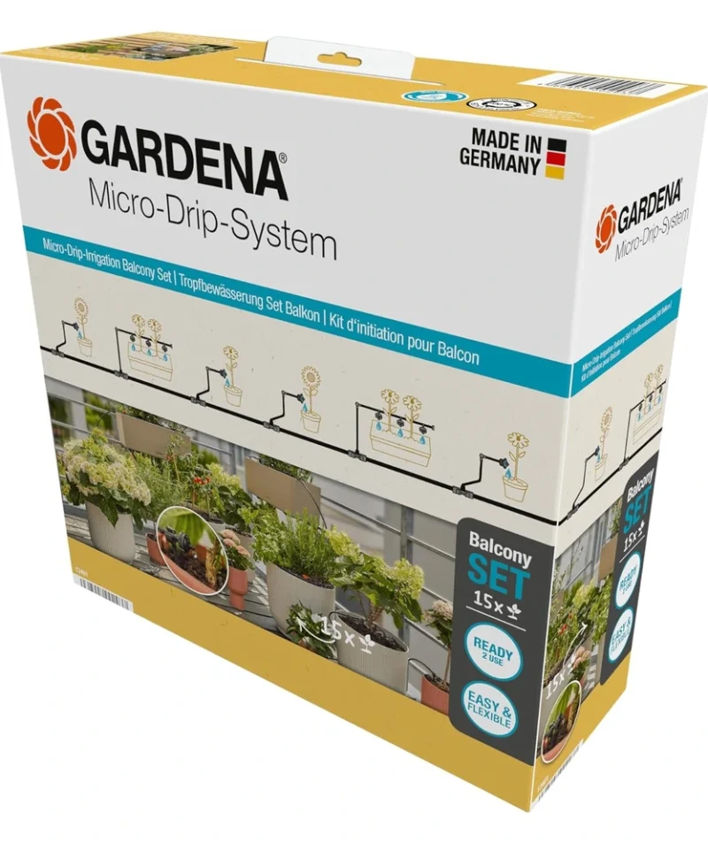 Gardena Micro-Drip sistem 13401-20 za avtomatsko kapljično zalivanje lončnic in balkonskih korit